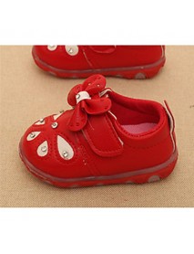 Unisex Sandals Spring / Summer / Fall / Winter Sandals PU Outdoor Flat Heel Bowknot Pink / Red / White Walking  