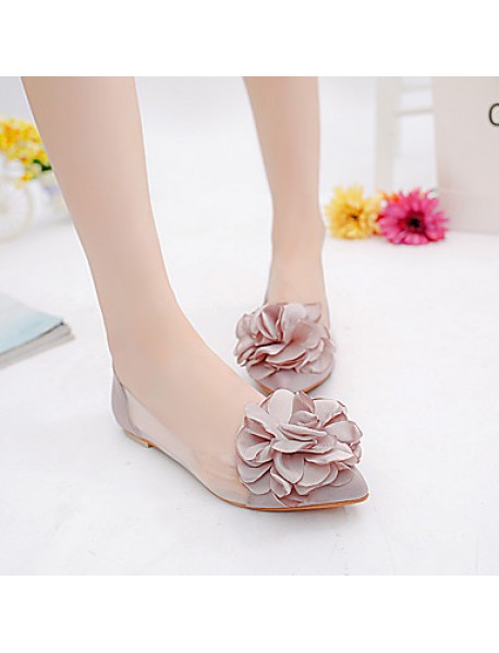 Women's Flats Spring / Fall Ballerina / Pointed Toe Leatherette Outdoor / Office & Career / Casual Flat Heel Applique