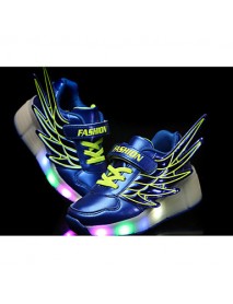 LED's Shoes Boy's Flats Summer Roller Skate Shoes PU Casual Flat Heel LED Black / Royal Blue / Fuchsia / Orange Others  