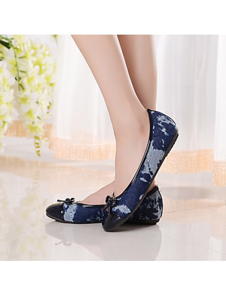 Women's Shoes Fabric / Leatherette Flat Heel Comfort / Round Toe / Closed Toe Loafers Casual Blue