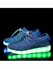 Boys' and Girls'  LED Shoes Casual Tulle Fashion Sneakers Black / Blue / Green / Pink  