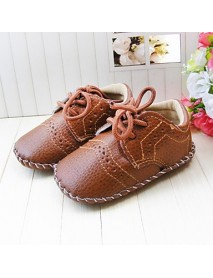 Boy's Flats Spring / Fall / Winter First Walkers / Crib Shoes Leatherette Party & Evening Flat Heel Lace-up Brown  
