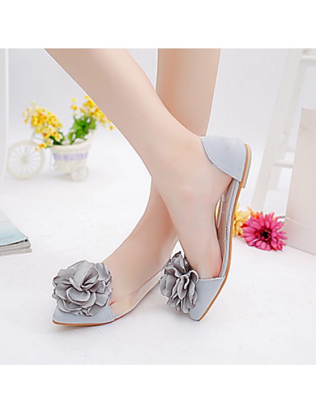 Women's Flats Spring / Fall Ballerina / Pointed Toe Leatherette Outdoor / Office & Career / Casual Flat Heel Applique