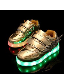 Boys' Shoes Wedding / Outdoor / Casual Patent Leather Fashion Sneakers Pink / Silver / Gold LED shoes  