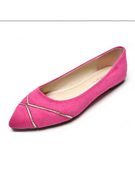 Women's Shoes Flat Heel Pointed Toe/Closed Toe Flats Casual Black/Blue/Pink