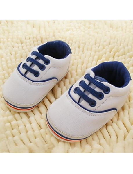 Boy's Flats Spring / Fall / Winter First Walkers / Crib Shoes Twill Outdoor Flat Heel Lace-up White  