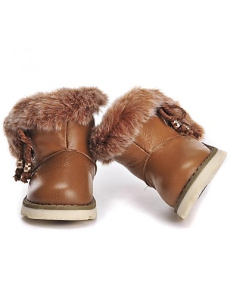 Girl's Boots Winter Round Toe / Comfort / Snow Boots Faux Fur / Calf Hair Outdoor / Casual / Athletic Flat HeelLace-up / Magic Tape /  