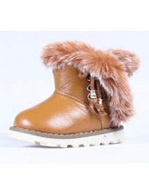Girl's Boots Winter Round Toe / Comfort / Snow Boots Faux Fur / Calf Hair Outdoor / Casual / Athletic Flat HeelLace-up / Magic Tape /  