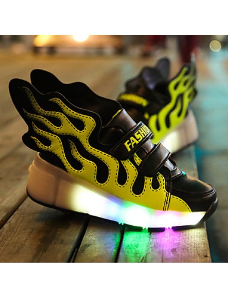 Boy's / Girl's Sneakers Spring / Summer / Fall / Winter Comfort / Roller Skate Shoes Tulle Casual Flat Heel Slip-on / Hook & LoopBlack /  