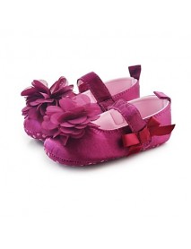 Girl's Flats Spring / Summer / Fall Crib Shoes Stretch Satin Casual / Party & Evening Flower / Magic Tape Pink / Purple / Red / White  