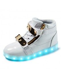 Led's Shoes Boy's Boots Spring / Fall / Winter Fashion Boots Synthetic Outdoor / Casual Flat Heel Buckle Silver / Gold  