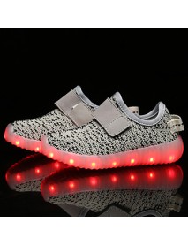 Running Boys' Shoes Outdoor / Athletic / Casual Synthetic Fashion Sneakers Black / Blue / Yellow / Pink / Red / Gray LED shoes  