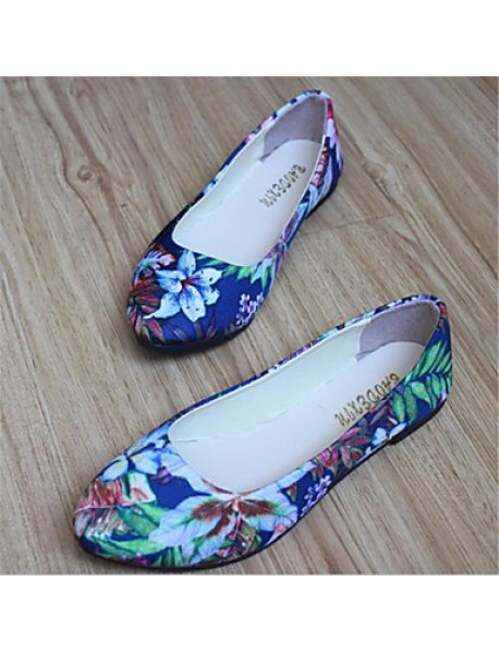 Women's Shoes Flat Heel Round Toe Flats Casual Black / Blue / Red / White
