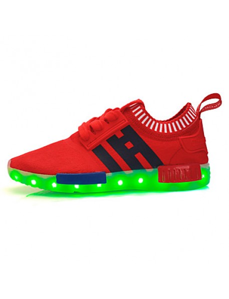 Boys' Led lighting shoprt Shoes Outdoor / Casual Tulle Fashion Sneakers Black / Red / Royal Blue / Navy  