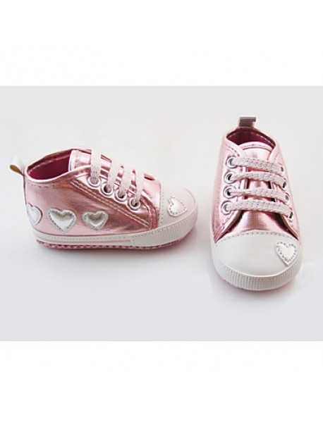Boy's Flats Spring / Fall / Winter First Walkers / Crib Shoes Synthetic Casual Flat Heel Applique Pink / Silver  