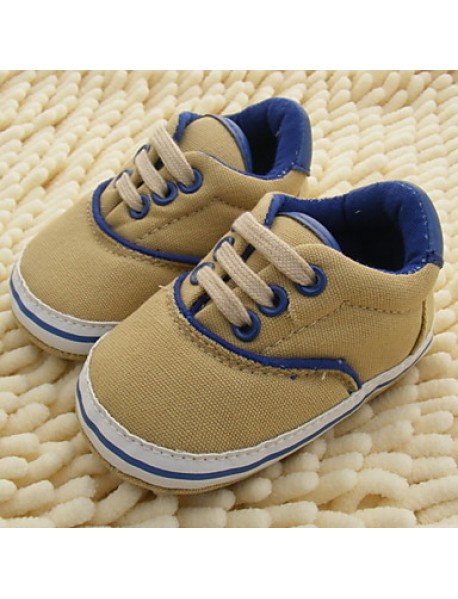 Boy's Flats Spring / Fall / Winter First Walkers / Crib Shoes Twill Outdoor Flat Heel Lace-up White  