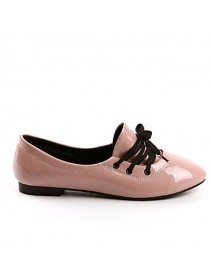 Women's / Girl's Spring / Summer / Fall / Winter Pointed Toe Patent Leather Outdoor / Dress / Casual Flat Heel Lace-upBlack / Pink /