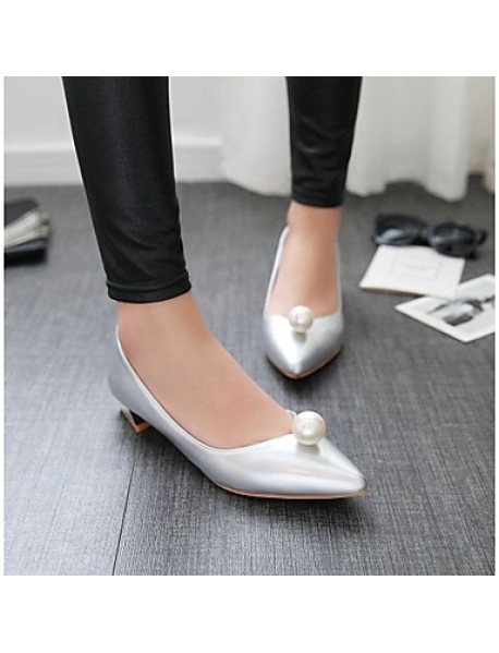 Women's Spring / Summer / Fall Pointed Toe Leatherette Outdoor / Office & Career / Casual Low Heel Pearl Green / Silver / Gray