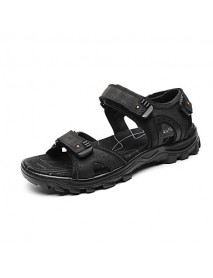 Men's Shoes Outdoor / Office & Career /Work & Duty / Athletic / Dress / Casual Nappa Leather Sandals Black/Brown  