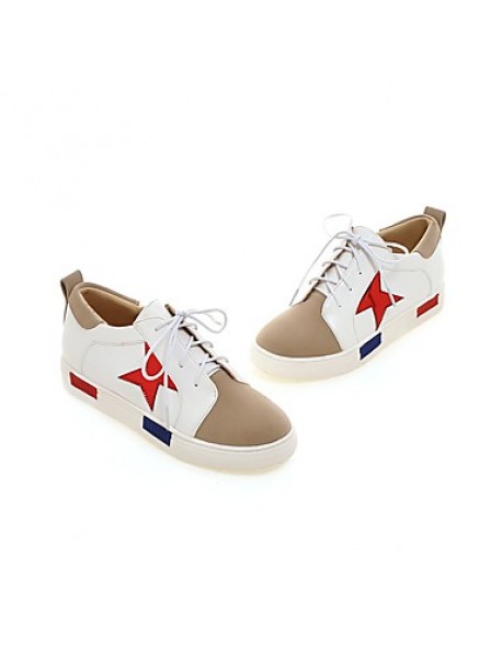Women's Shoes Spring / Fall Wedges / Platform / Flats Flats Platform Lace-up Pink / Red / Silver/2-5