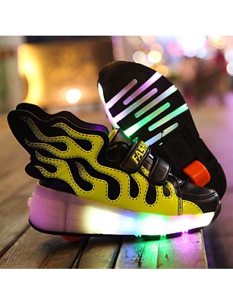 Boy's / Girl's Sneakers Spring / Summer / Fall / Winter Comfort / Roller Skate Shoes Tulle Casual Flat Heel Slip-on / Hook & LoopBlack /  