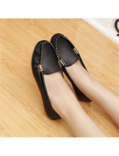 Women's Spring / Fall Comfort Leatherette Outdoor / Casual Flat Heel Others Black / Green / Pink / White