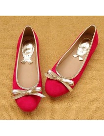 Women's Spring / Summer / Fall Round Toe Suede Casual Flat Heel Bowknot Black / Blue / Brown / Yellow / Red / Beige
