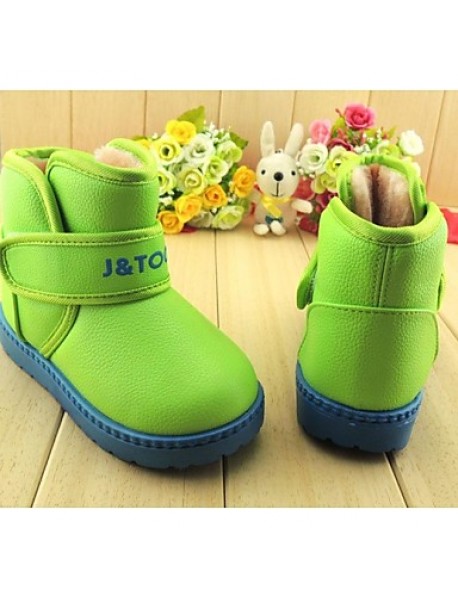 Boy's / Girl's Boots Winter Fashion Boots Leatherette Casual Flat Heel Blue / Yellow / Green / Orange  