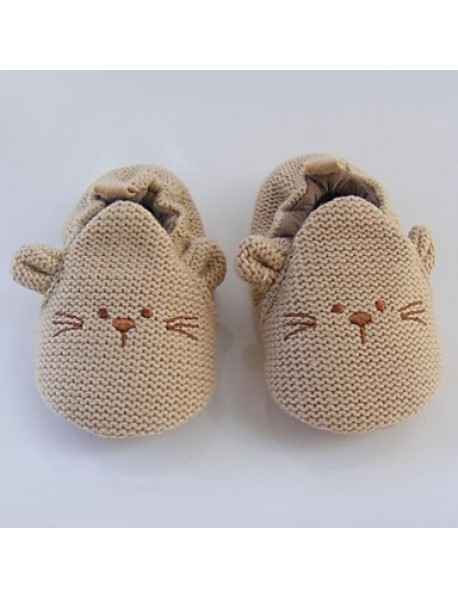 Boy's Flats Spring / Fall / Winter First Walkers / Crib Shoes Cotton / Customized Materials / Wool Athletic Flat Heel Gore Brown  