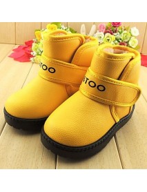 Boy's / Girl's Boots Winter Fashion Boots Leatherette Casual Flat Heel Blue / Yellow / Green / Orange  