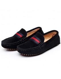 Boy's Boat Shoes Spring / Summer / Fall Moccasin Leather Outdoor / Casual / Athletic Flat Heel Braided Strap / Slip-on Black / Red / Gray  
