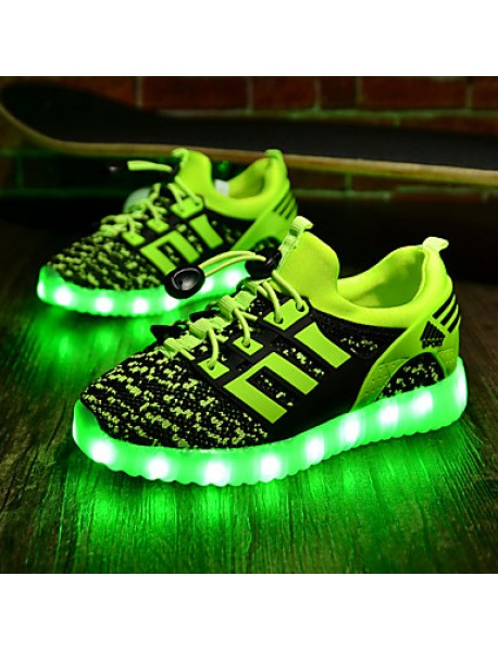 Boy's Sneakers Spring / Summer / Fall / Winter Comfort Fabric Athletic Flat Heel LED Black / Green / Royal Blue Sneaker  