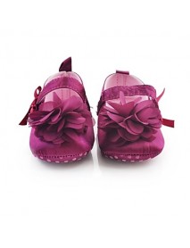 Girl's Flats Spring / Summer / Fall Crib Shoes Stretch Satin Casual / Party & Evening Flower / Magic Tape Pink / Purple / Red / White  