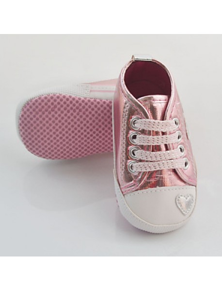 Boy's Flats Spring / Fall / Winter First Walkers / Crib Shoes Synthetic Casual Flat Heel Applique Pink / Silver  