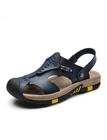 Men's Genuine Leather Slippers Outdoor Flip-Flops Comfortable Sandals  
