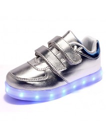 Unisex Kid Boy Girl Upgraded Patent Leather LED Light   Sport Shoes Flashing Sneakers USB Charge  