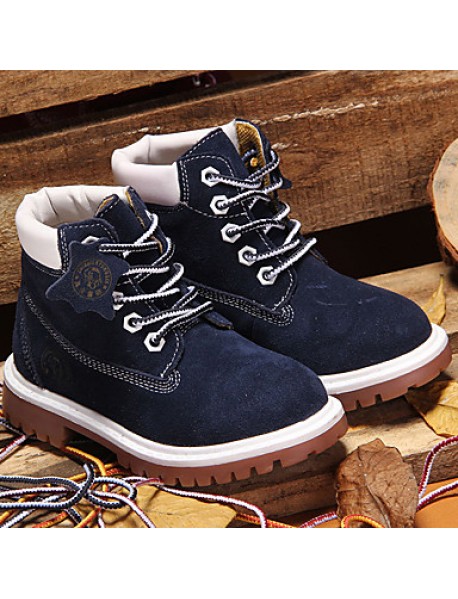 Boy's Boots Spring/Fall/Winter Combat Boots Nappa Leather Athletic / Casual Flat Heel Blue/Brown / Red Sneaker  