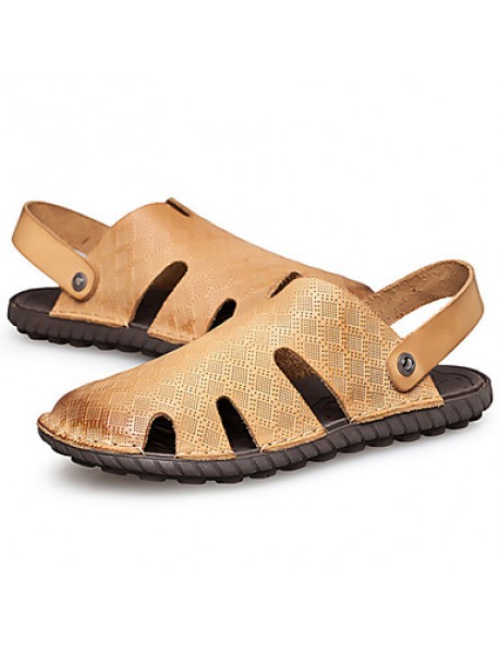 Men's Shoes Outdoor / Office & Career / Athletic / Dress / Casual Nappa Leather Sandals Big Size Black / Brown  
