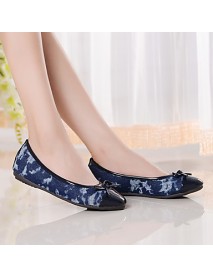 Women's Shoes Fabric / Leatherette Flat Heel Comfort / Round Toe / Closed Toe Loafers Casual Blue