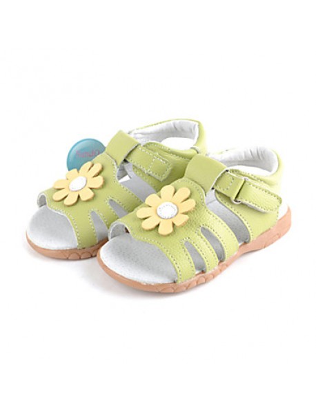 Girl's Sandals Spring / Summer / Fall Comfort Leather Dress / Casual Flat Heel Green / Pink / Purple / White  