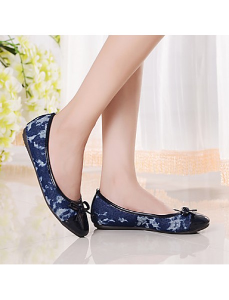 Women's Shoes Fabric / Leatherette Flat Heel Comfort / Round Toe / Closed Toe Loafers Casual Blue