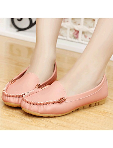 Women's Spring / Fall Comfort Leatherette Outdoor / Casual Flat Heel Others Black / Green / Pink / White