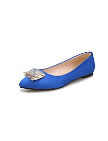 Women's Shoes Fleece Summer/ Pointed Toe Flats Office & Career / Casual Flat Heel Sparkling Glitter Black / Blue / Red