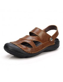 Men's Shoes Leather Casual Sandals Casual Brown / Khaki  