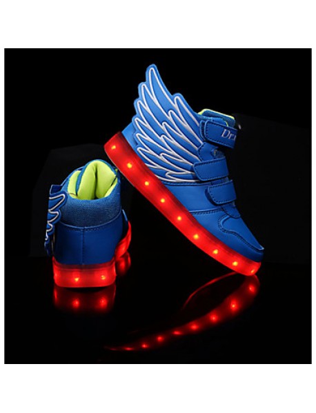 Unisex Kid Boy Girl athletic wings shoe High Student dance Boot LED Light  Sport Shoes Flashing Sneakers USB Charge  
