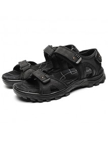 Men's Shoes Outdoor / Office & Career /Work & Duty / Athletic / Dress / Casual Nappa Leather Sandals Black/Brown  