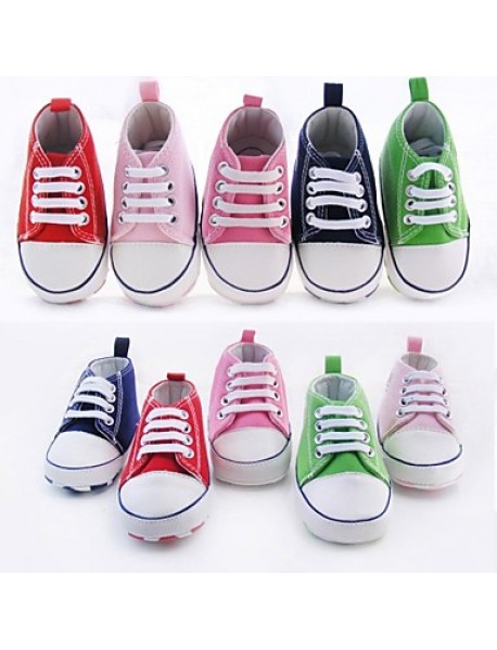 Boy's / Girl's Sneakers Spring / Fall / Winter First Walkers / Crib Shoes Cotton Athletic Flat Heel Lace-upBlue / Green / Pink / Red /  