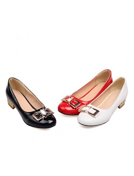Women's Spring / Summer / Fall / Winter Ballerina Patent Leather Office & Career / Dress / Casual Low Heel Sparkling GlitterBlack / Red /